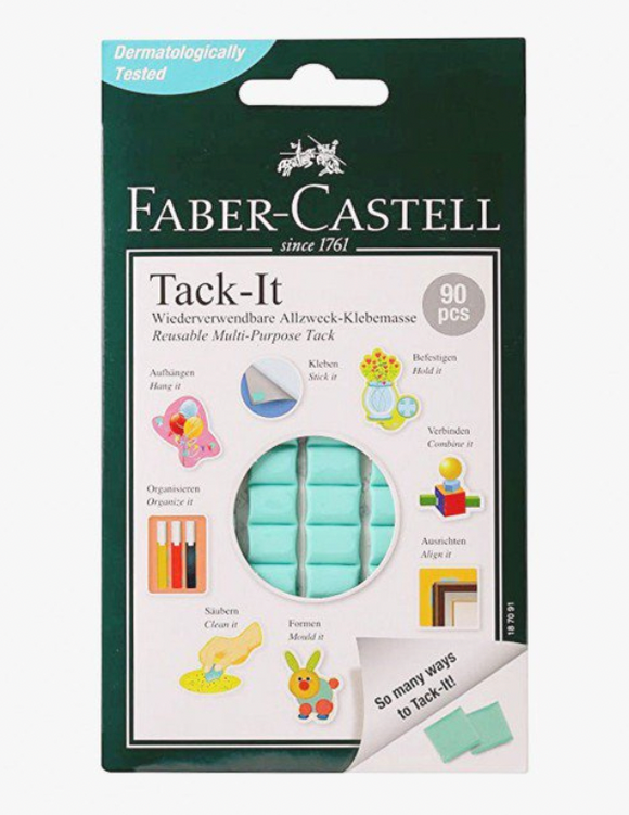 T064 FABER-CASTELL 輝柏嘉 Tack-It 萬能黏土 寶貼 隨意貼 50g (90小塊) [白／綠]